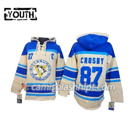Camisola Pittsburgh Penguins Sidney Crosby 87 Cream Sawyer Hoodie - Criança